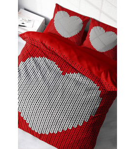 Çift Kişilik Nevresim Takımı Sık Dokuma Pamuk Saten 3d Özel Tasarım Woven Heart