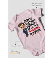 Babaya Özel Kısa Kollu Bebek Body %100 Pamuk