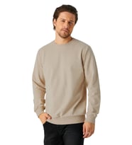 Unisex Standart Tek Beden Bisiklet Yaka Bej Renk Sweatshirt