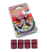 Metal Sibop Kapağı 4 lü Kırmızı Araba Motosiklet Otomobil (Standart)