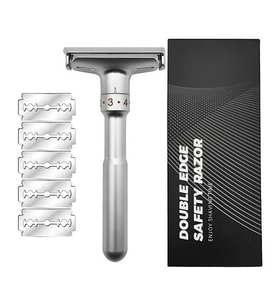 Valkyrie Metal Ayarlanabilir Manuel Geleneksel Tıraş Aleti Makinası 5 Jilet 6 Kademe Gümüş