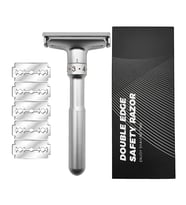 Valkyrie Metal Ayarlanabilir Manuel Geleneksel Tıraş Aleti Makinası 5 Jilet 6 Kademe Gümüş