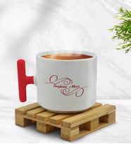 BK Gift Kişiye Özel İsimli Kırmızı T Kulplu Middle Kupa Bardak-3
