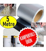 5mt x 10cm Tape Çatı Boru Çadır Pimaş Tamir Bandı Su Geçirmez Bant Çamur Bant Sızdırmaz Bant