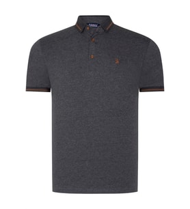 T8586 DEWBERRY ERKEK POLO YAKA T-SHIRT-KOYU ANTRASİT