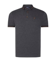 T8586 DEWBERRY ERKEK POLO YAKA T-SHIRT-KOYU ANTRASİT