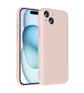 Apple iPhone 15 Uyumlu Kılıf Kamera Korumalı Kartlık Hazneli Zore Vitra Kapak (Pembe)