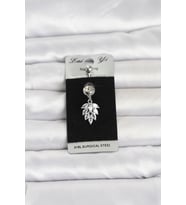316L Cerrahi Çelik Sallantılı Başak Model Göbek Piercing 5886 - SSSSSS6328-8236