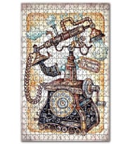 Cakapuzzle Fantastik Nostalj Çevirmeli Telefon Görseli Puzzle Yapboz MDF (Ahşap) (120 Parça)
