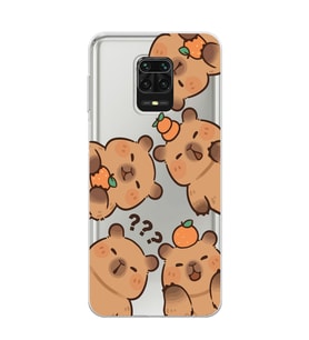 Redmi Note 9 Pro / 9s Uyumlu Kapibaralar Tasarımlı Şeffaf Telefon Kılıfı