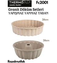Thermoad 2'Li Vizon Set (Tart Kalıbı- Dilimli Kek Kalıbı) yanmaz yapışmaz taban (VIZON-KAHVE)