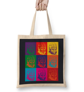 Star Lord Guardians of the Galaxy Andy Warhol Style Bez Çanta Uzun Saplı