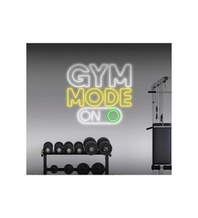 GYM MODE ON Yazılı ve Şekilli Neon Tabela