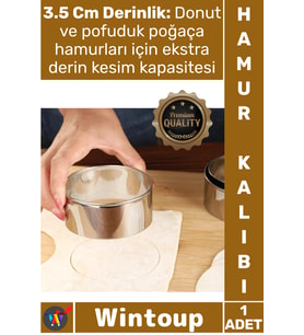 #HamurKalıbı Paslanmaz Çelik 7.5 Cm Kesicisi Profesyonel Yuvarlak Mantı Şeker Hamuru Kesme Kalıbı