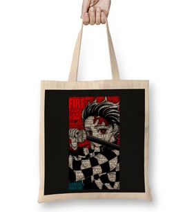 Tanjiro Kamado Demon Slayer Kimetsu No Yaiba 02 Bez Çanta Uzun Saplı