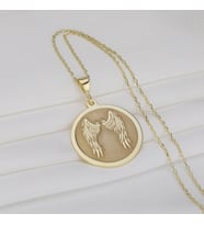 Şık Melek Kanatları Kolye 925K Gümüş (Gold)