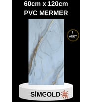 Alternatif Kaplama UV PVC Mermer Panel SimGold 1 Adet 60x120cm Ev Ofis Otel Duvar Kaplama Paneli (Karışık)