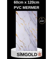 Alternatif Kaplama UV PVC Mermer Panel SimGold 1 Adet 60x120cm Ev Ofis Otel Duvar Kaplama Paneli