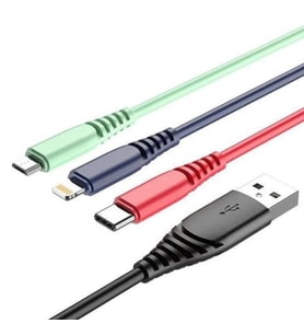 Hızlı Şarj Kablosu Çoklu Şarj 3in1 (Çok Renkli)