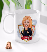 BK Gift Kişiye Özel İsimli Kadın Hakim Karikatürlü Beyaz Kupa Bardak-1