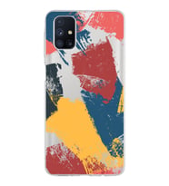 Samsung Galaxy M51 Kapak Brush Stroke Tasarımlı Şeffaf Silikon Kılıf