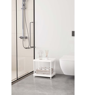 Beyaz 2 Katlı 33X40 Ekstra Geniş Düzenleyici Mutfak ve Banyo Rafı Sehpa