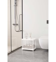 Beyaz 2 Katlı 33X40 Ekstra Geniş Düzenleyici Mutfak ve Banyo Rafı Sehpa