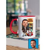 Erkek Sosyal Bilgiler Öğretmenine Hediye Karikatürlü Kırmızı Kupa Bardak