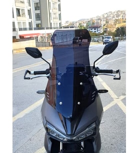 MOTOCAM Falcon Trex 188 Ön Cam 2022-2026 Model 65cm Siyah Renkli 4mm ORTA BOYLU