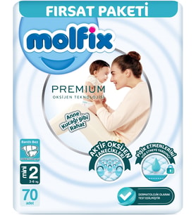 Molfix Premium Bebek Bezi Beden:2 (3-6KG) Mini 70 Adet Fırsat Pk