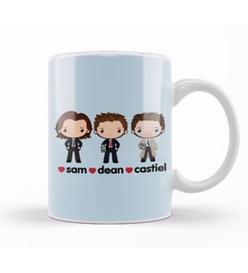 Love Sam Dean Castiel Supernatural Kupa Bardak Porselen