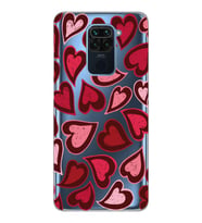 Xiaomi Redmi Note 9 Uyumlu Kalp Desenli Şeffaf Telefon Kılıfı