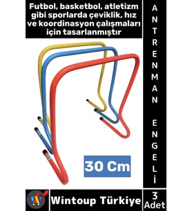 #AntrenmanMalzemesi Futbol Basketbol Atletizm Fitness Hız Çeviklik Antrenman Engeli 30 Cm X 3 Adet