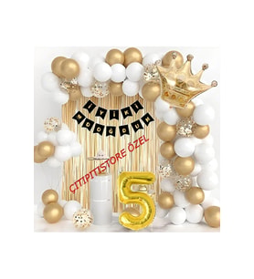 Kral Taçlı 1*2*3*4*5*6*7*8*9 Yaş Doğum Günü Balon Seti