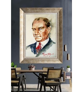 Gümüş Çerçeveli Atatürk Tablo za170