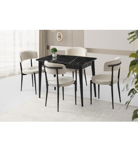 Açılır 60x100 Cm Mini Silva Sonata Masa  4 Adet Gözde Sandalye Takım