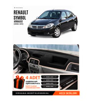 RENAULT SYMBOL AİRBAGSİZ (2008-2011) Uyumlu Torpido Örtüsü Torpido Kılıfı - Siyah Bej