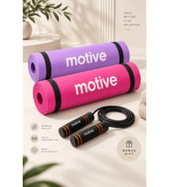 Motive Premium 2'li Yoga ve Pilates Matı Seti 10 mm Taşıma Askılı Açık Mor ve Pembe