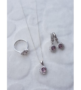 Sultanit Taşlı Gümüş Set