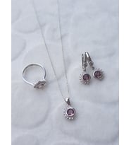 Sultanit Taşlı Gümüş Set