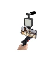 Yüksek Kaliteli Vlogging Seti: Tripod, Mikrofon, Işık, Telefon Tutucu, Kumandalı