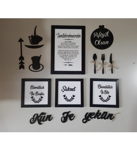 yemek dualı mutfak süsü