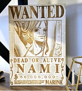 LeradLazerArt  WANTED Duvar Poster Nami Bounty  . WANTED Duvar pano