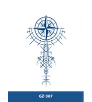 GZ-367 ORTA BOY YARI KALICI PUSULA ŞEMATİK DESEN DÖVME