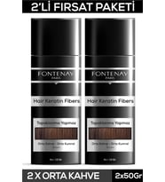 Fontenay Saç Dolgunlaştırıcı Keratin Fibers Orta Kahve Topik Saç Tozu 50gr X2