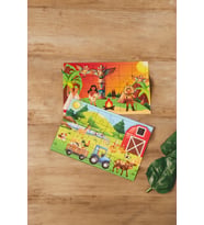 Okul Öncesi Başlangıç Yapboz Kızılderili Ve Çiftlik Ahşap Puzzle Set