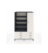 Kronos Dolap 8 Raflı 6 Çekmeceli Tek Kapaklı  132x59x195 Antrasit-Aytaşı/Aytaşı