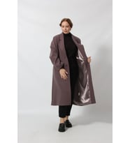 MONO YAKA TORBA CEBLİ KAŞE KABAN (Açık Kahverengi)