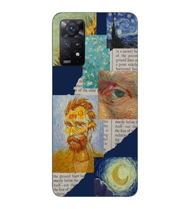 Redmi Note 11 Pro Uyumlu Vincent van Gogh Kolaj Desenli Şeffaf Telefon Kılıfı