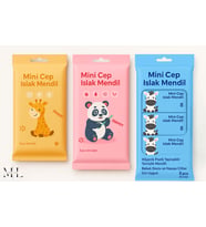 Mareluxe Mini Cep Islak Mendil 64 Yaprak (8 Paket) Hijyenik Pratik Taşınabilir Bebek Dostu ve Hassas Ciltler (Pembe)